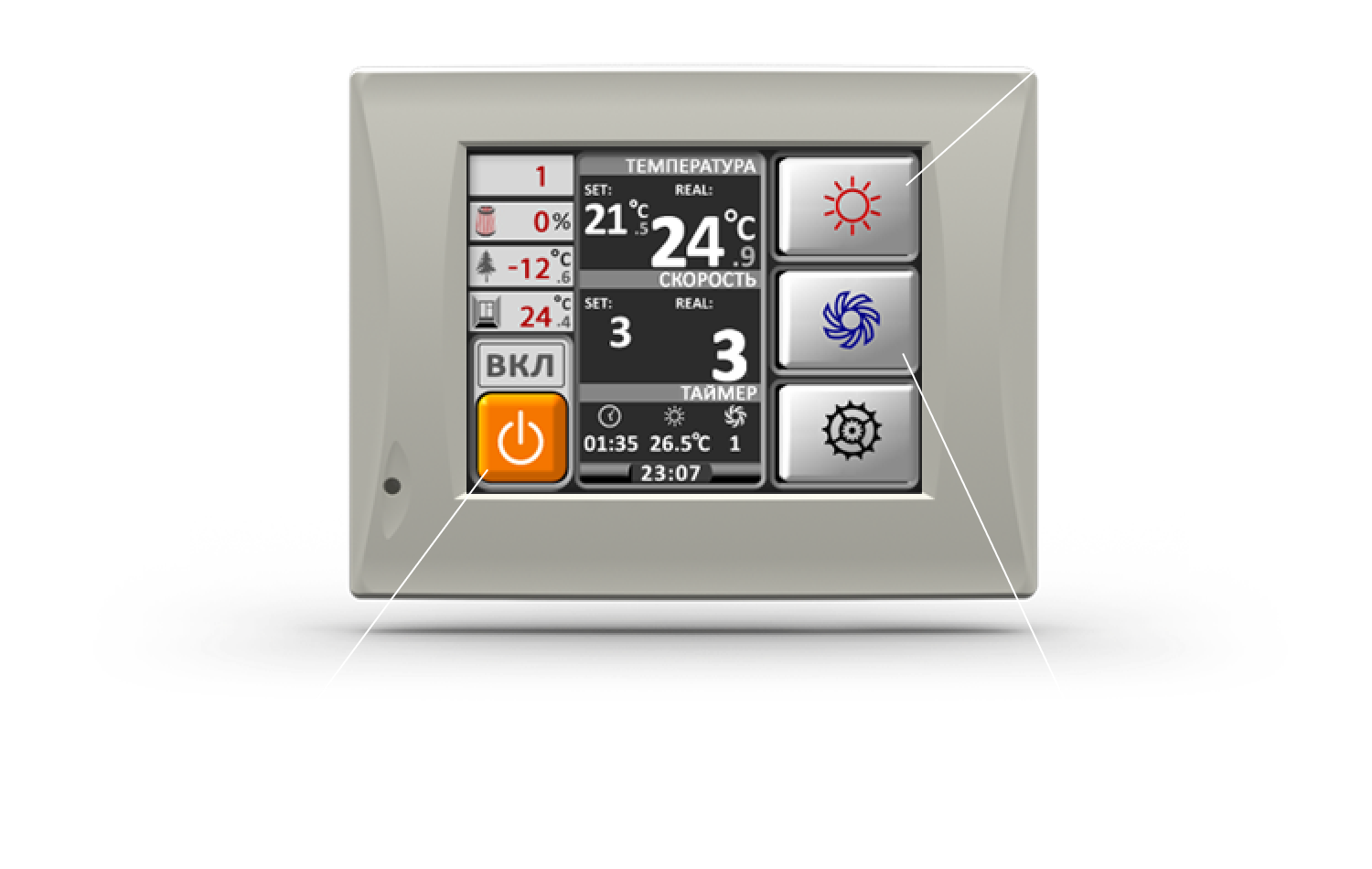 Сенсорный экран управления Простое управление, как на телефоне