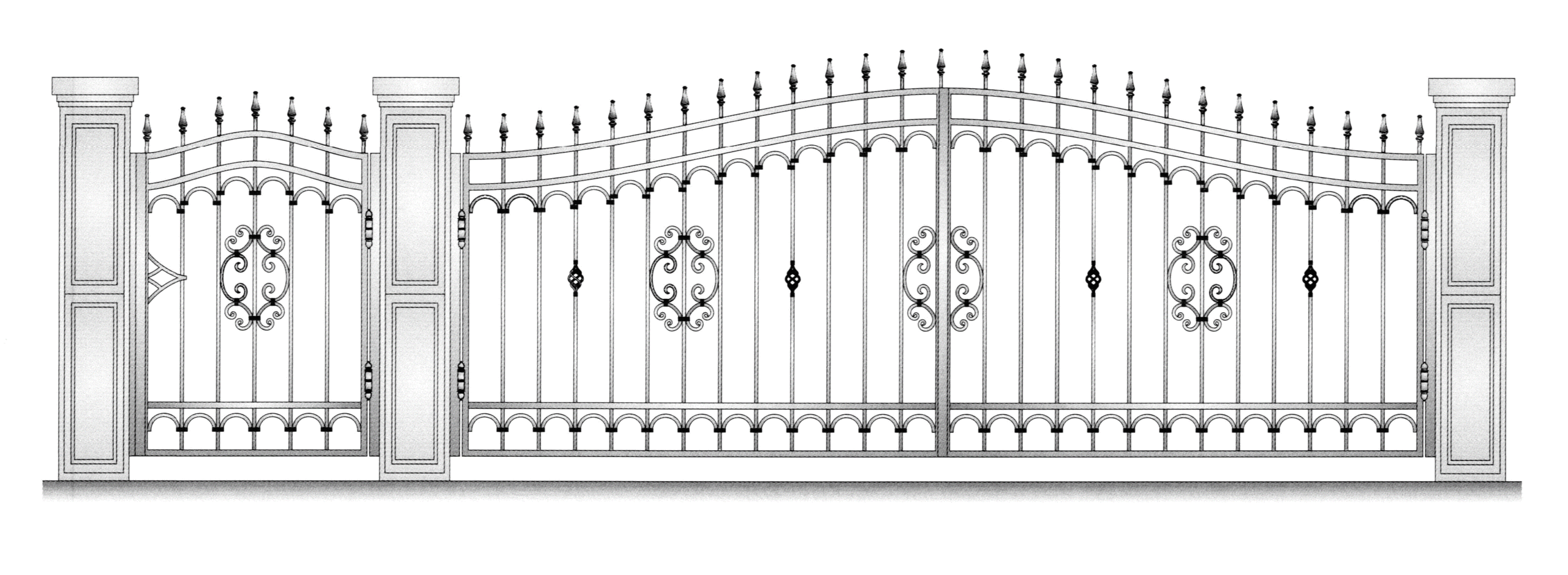 Эскизы кованых ворот и заборов