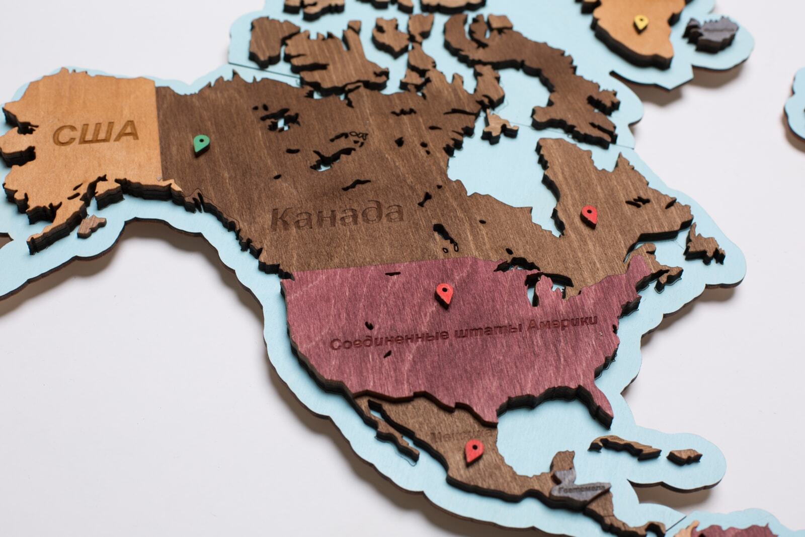 деревянная карта мира на стену