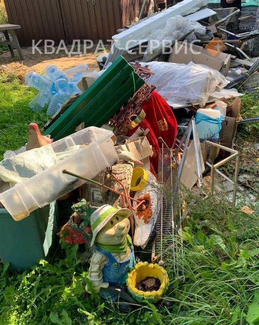 Бытовой мусор на дачном участке Бытовой мусор на участке в СНТ в районе Кокошкино