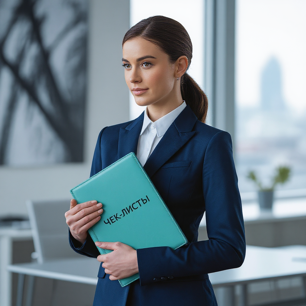 Девушка с папкой Чек-листы для СМК
