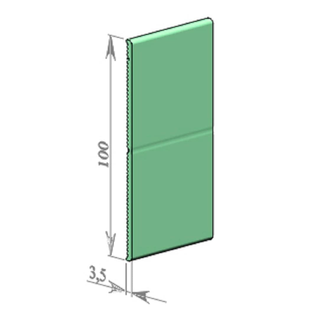Параметры отбойной доски TS 100 GL (высота и толщина) на чертеже