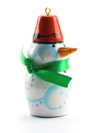 Фигурка «Снеговик» СГ4 Новогодняя елочная игрушка в виде снеговика с красным ведром.  Высота 65 мм, диаметр 35 мм  350 р.