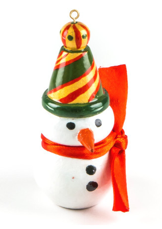 Фигурка «Снеговик» СГ2 Новогодняя елочная игрушка в виде снеговика с красным шарфиком.  Высота 78 мм, диаметр 36 мм  350 р.