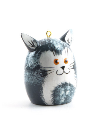 Фигурка «Кошка» КШ3 Темно-серая кошка – чудесная игрушка на Новый год.