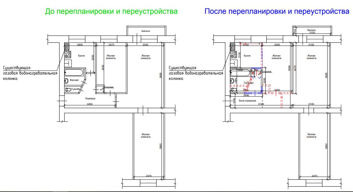 Проект перепланировки, переустройства