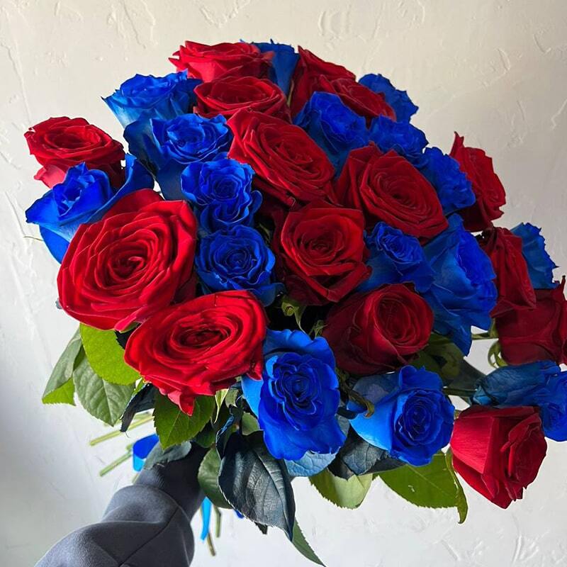 Красно синие розы