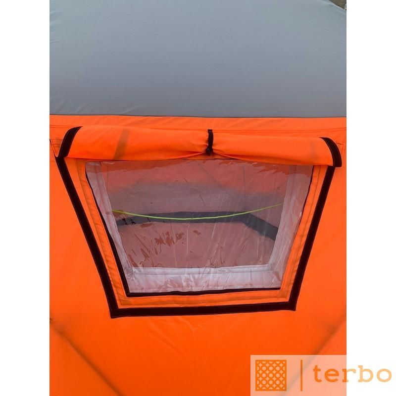 палатка +для зимней рыбалки куб с печкой фото цвет песочный