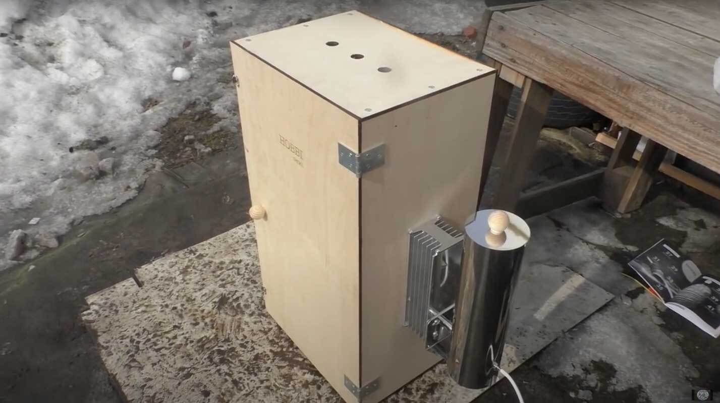 коптильный шкаф своими руками из дерева с терморегулятором