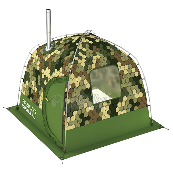 Палатка-баня Мобиба РБ-200/К5 из комплекта Кайфандра-5М3. Расцветка сотовый камуфляж