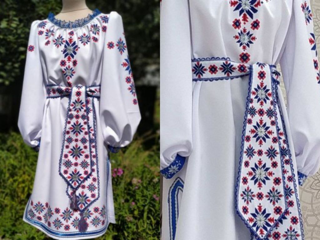 Белорусское, традиционноеплатье-туника с нанесением №40, Авалонплюс