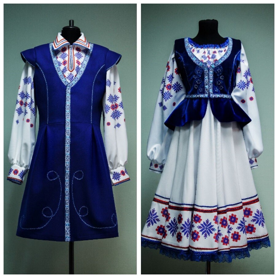 Белорусское, традиционное платье Василек с нанесением №34, Авалонплюс