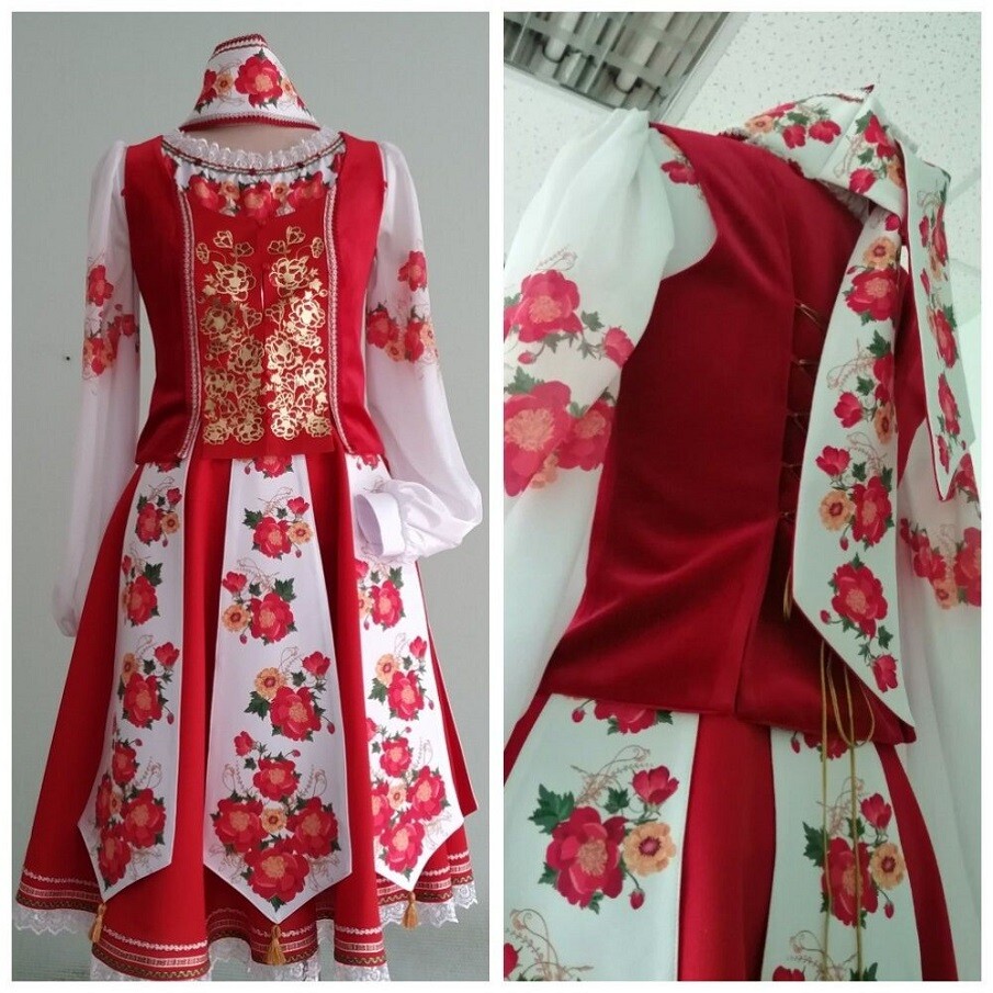 Белорусское, традиционное платье с нанесением №35, Авалонплюс