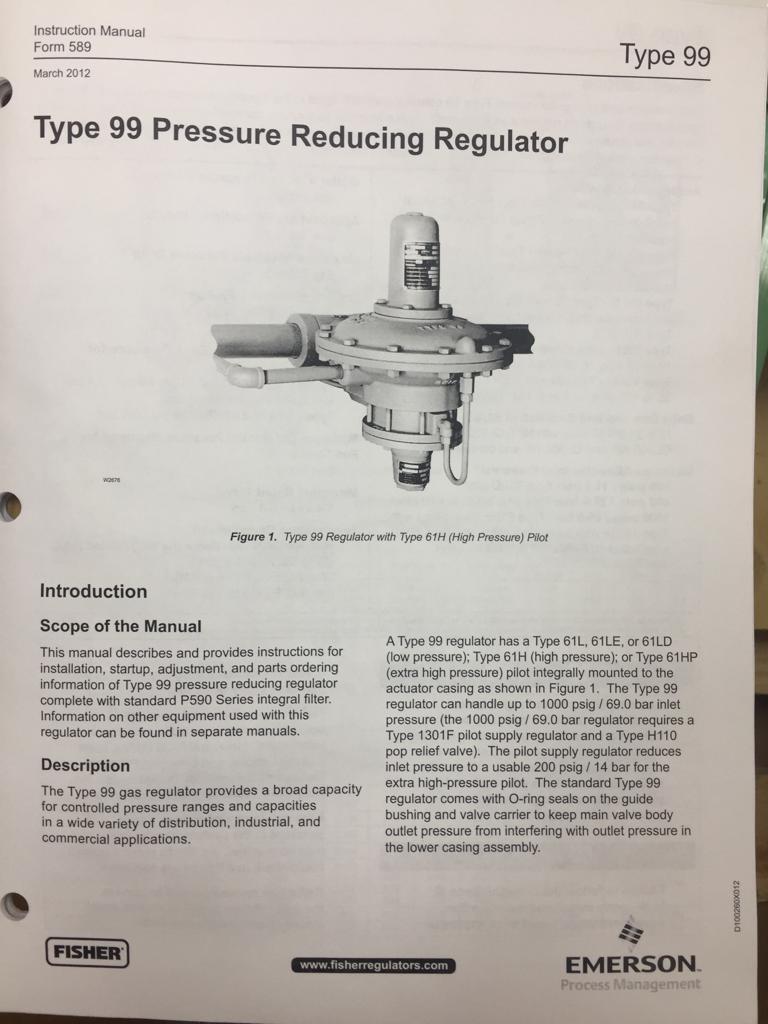 Регулятор давления Fisher Type 99