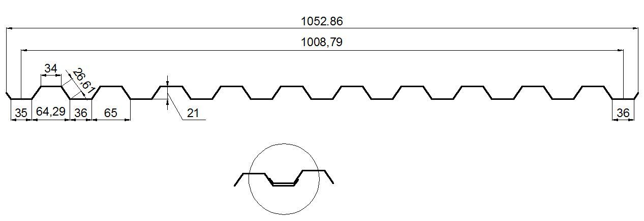 Профнастил с 21 размеры профиля чертеж