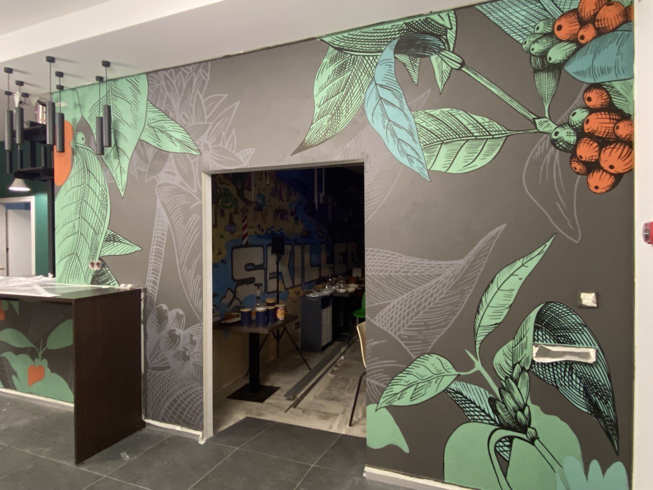 роспись стен в кафе