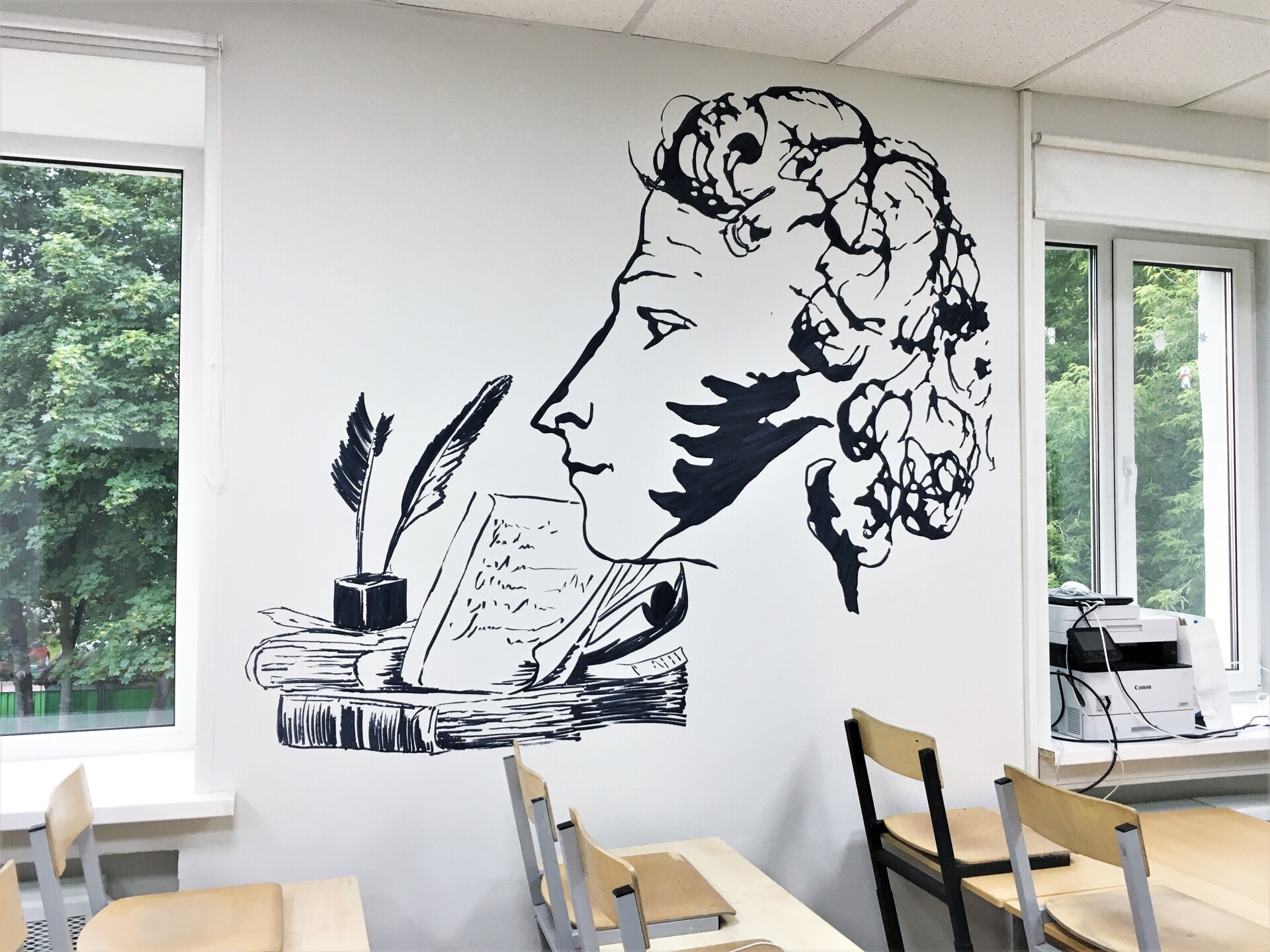 роспись стен в школе