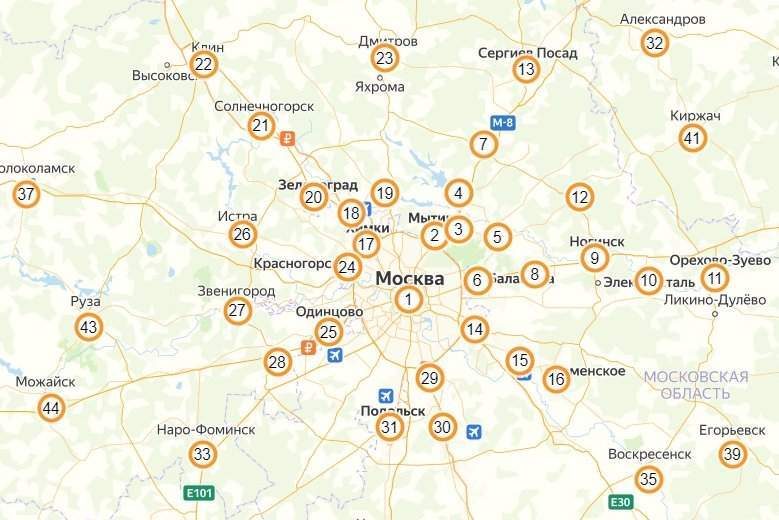 Карта услуг в Москве и Московской области картинка